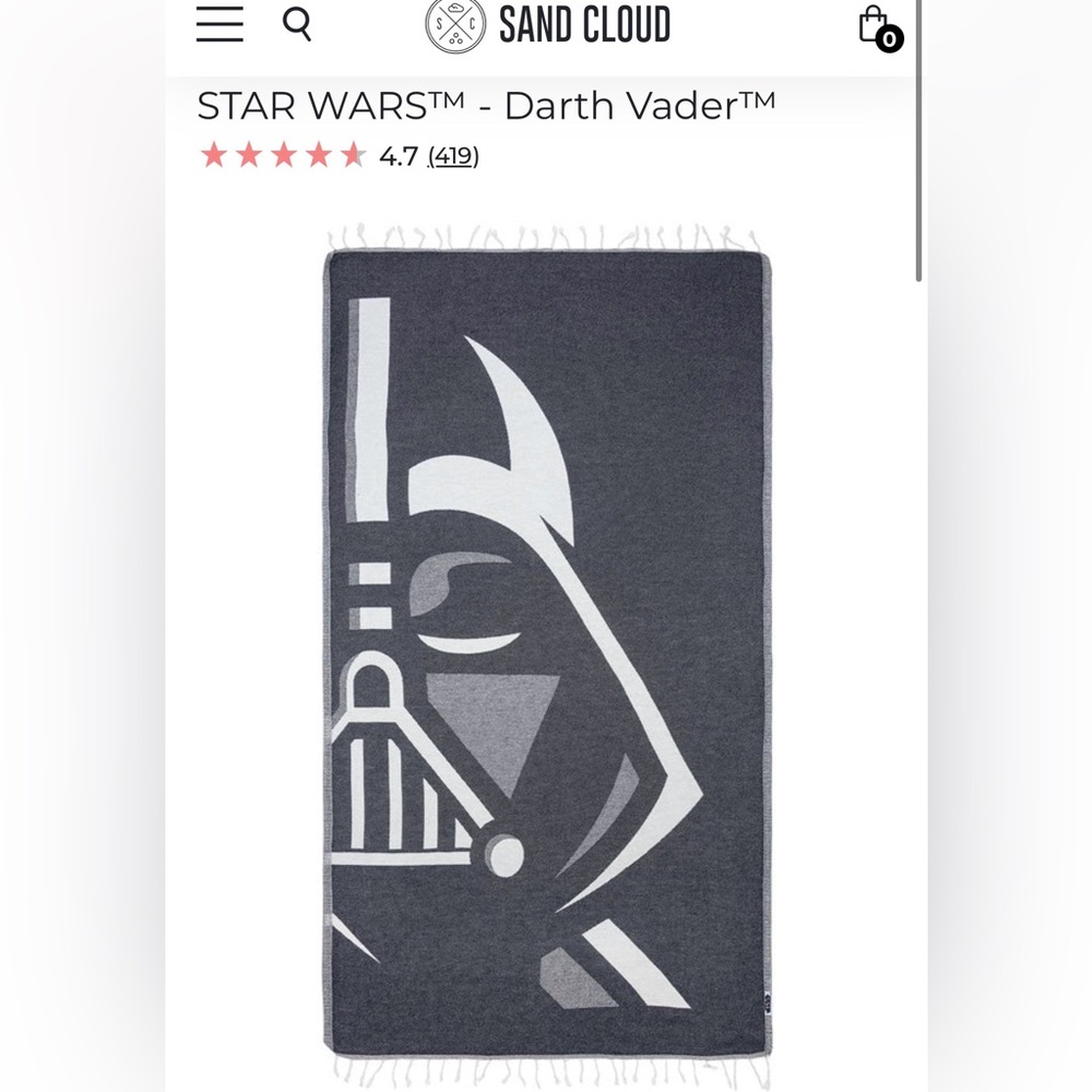 Star Wars Darth Vader SandCloud Beach Towel Blanket